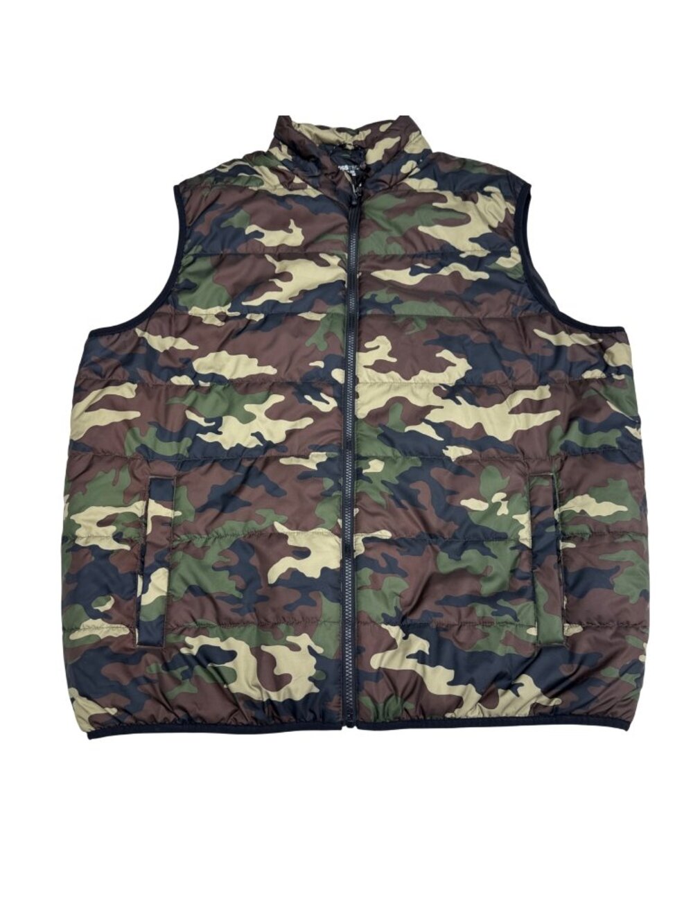 Swiss+Tech Men's Camo Full Zip Puffer Vest Quilted Lightweight Pockets, Size XL